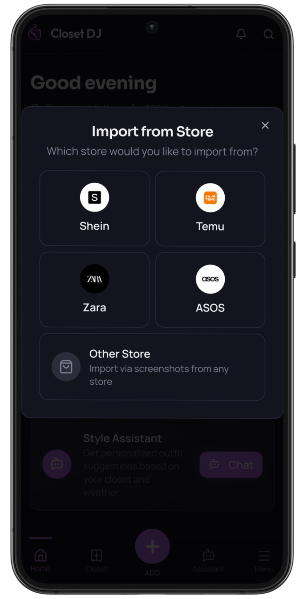 Order screenshot import extracting multiple items at once