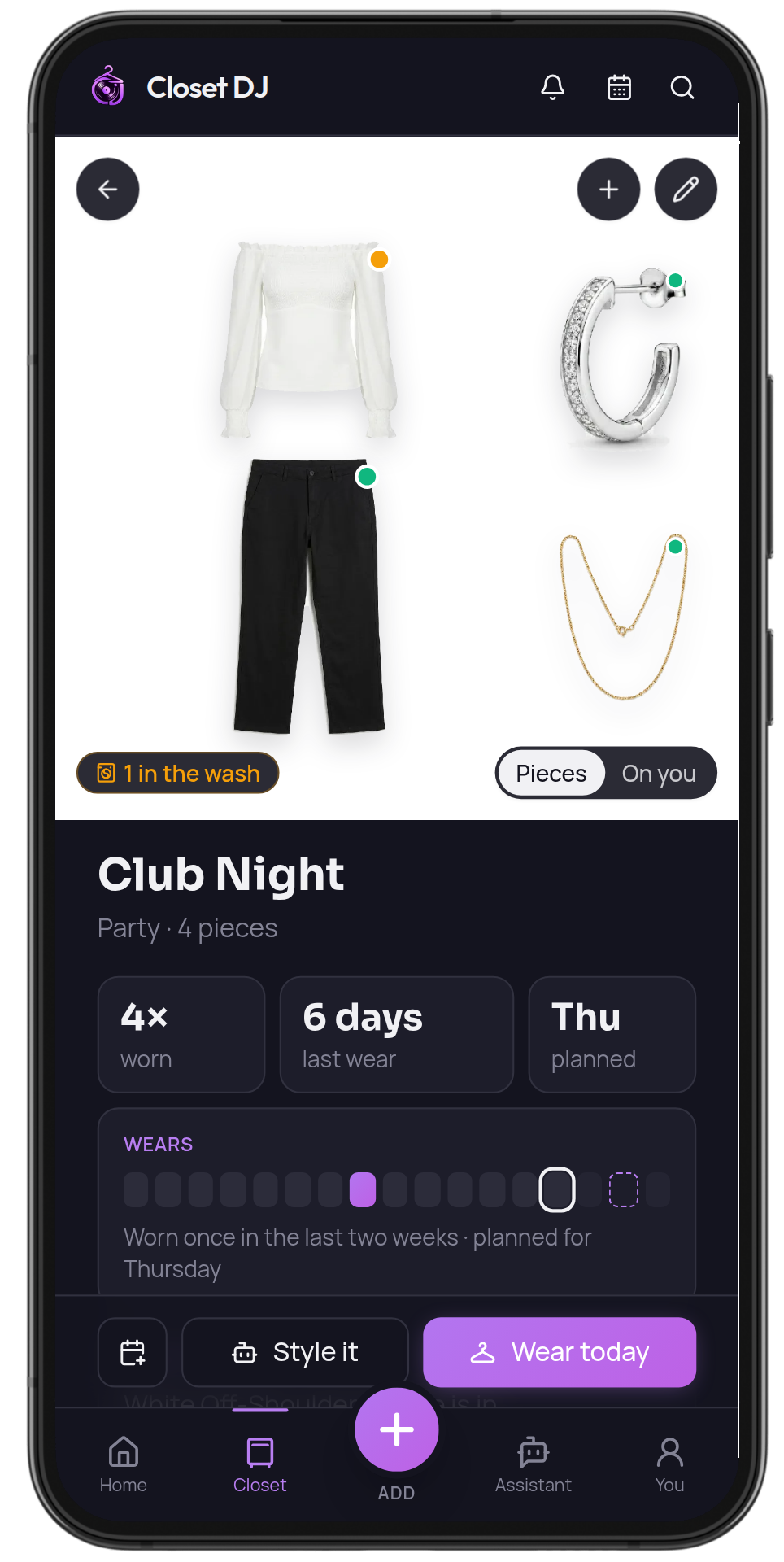 Outfit view with clean, catalogue-style pieces laid out head to toe